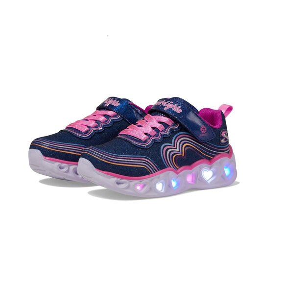 Skechers Lights-Retro Hearts Sneaker, Navy/Multi, 11 US Unisex Little Kid - Picture 1 of 1